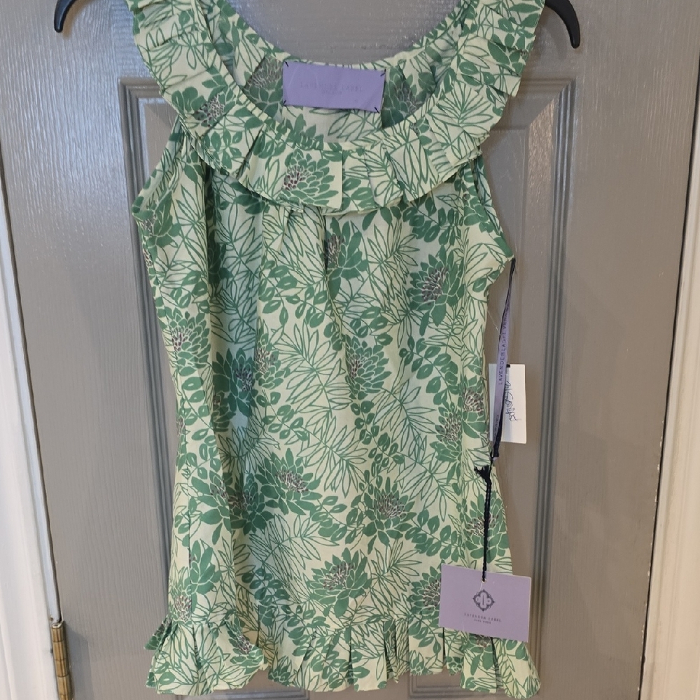 Vera Wang Lavender Label Green Floral Dress